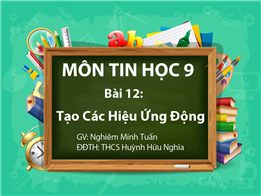 Tạo Các Hiệu Ứng Động