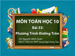 Phương Trình Đường Tròn