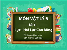 Lực - Hai Lực Cân Bằng