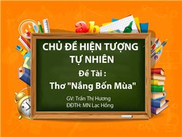 Thơ " Nắng Bốn Mùa"