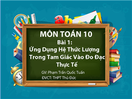 Ứng dụng hệ thức lượng trong tam giác vào đo đạc thực tế