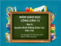 Quyền bình đẳng giữa các dân tộc