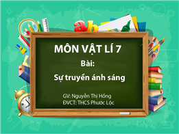 Sự truyền ánh sáng