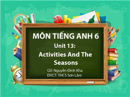 Activities And The Seasons